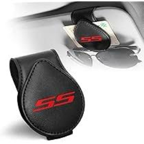 Sunglasses Holder Chevy Camaro SS Accessory Leather Magnetic Glasses Mount Clip - Picture 4 of 4